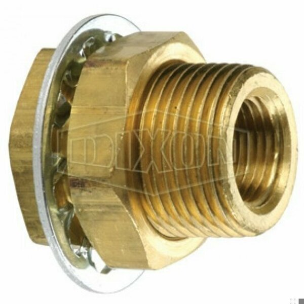 Dixon The Right Connection Bulkhead Anchor Coupling, 3/4 in x 1-5/16-12 Nominal, FNPT x MUNS End Style, Br 207BH12